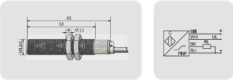 瑞奇能 KAS-80-A12-IL20/UL10 产品编码：KA1308 电容式接近开关-尺寸图