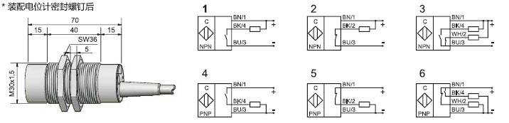 瑞奇能 KAS-80-A24-A-K 产品编码：808400 电容式接近开关-尺寸图