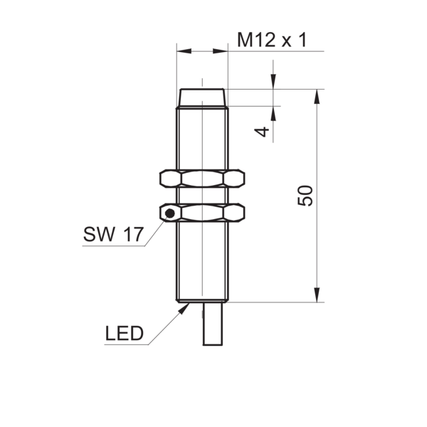 堡盟 IFRM 12P13T1/PL 订购代码：11016679 电感式接近开关-尺寸图