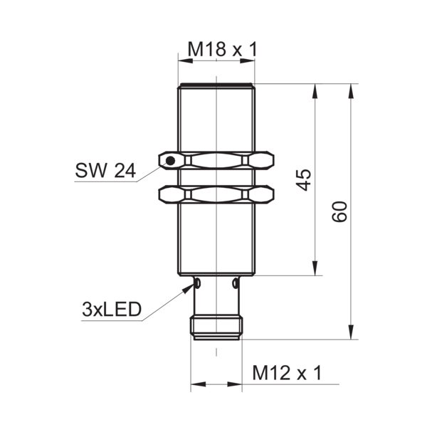 堡盟 IFRM 18N37M1/S14L 订购代码：11013676 电感式接近开关-尺寸图