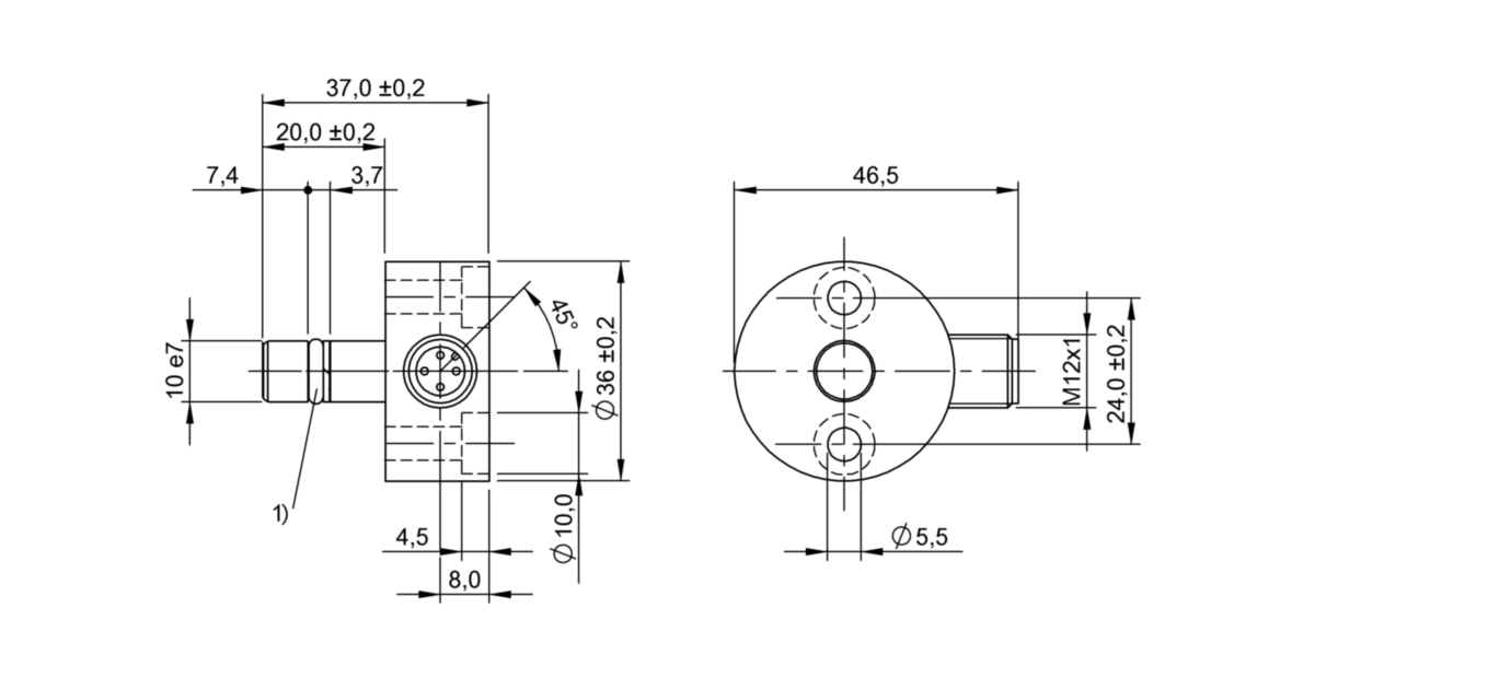 BES 516-300-S260-S4-D (BHS0030) 耐高压接近开关-尺寸图